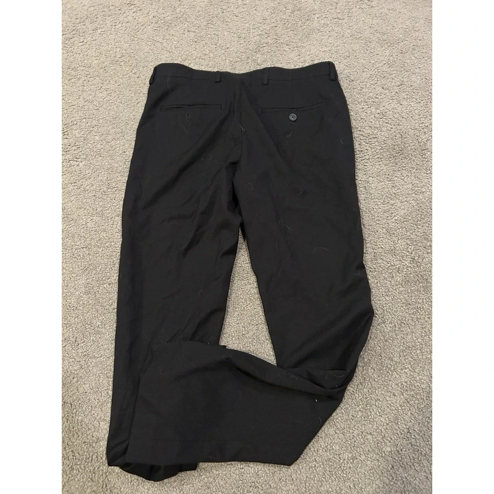 Perry Ellis Portfolio‎ Dress Pants Men's 30x30 Black Flat Front Polyester
